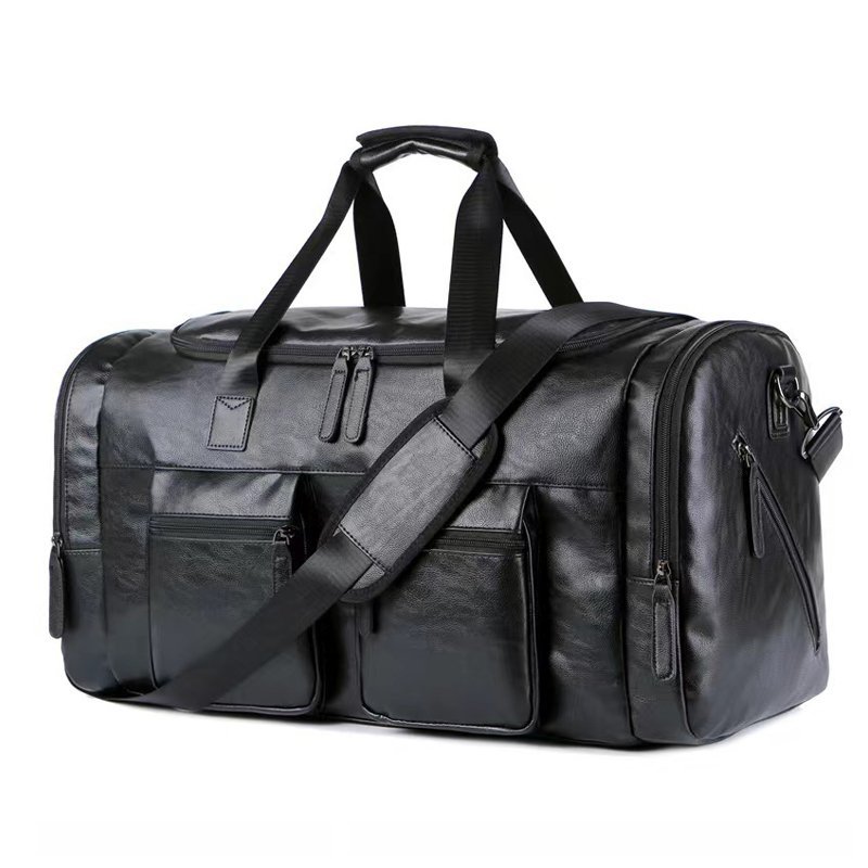 Black Leather Duffle Bag